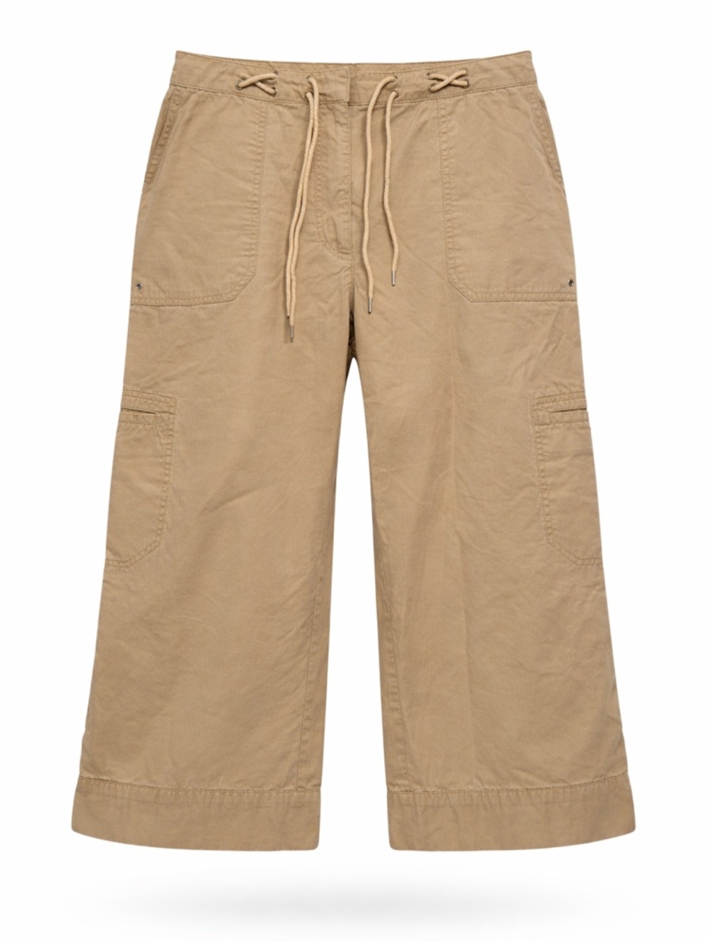 Lauren Ralph Lauren Women 12 Wide Leg Pants Cotton Lagenlook Tan